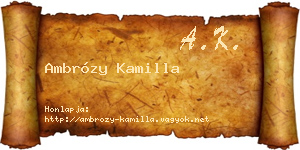Ambrózy Kamilla névjegykártya