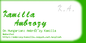 kamilla ambrozy business card